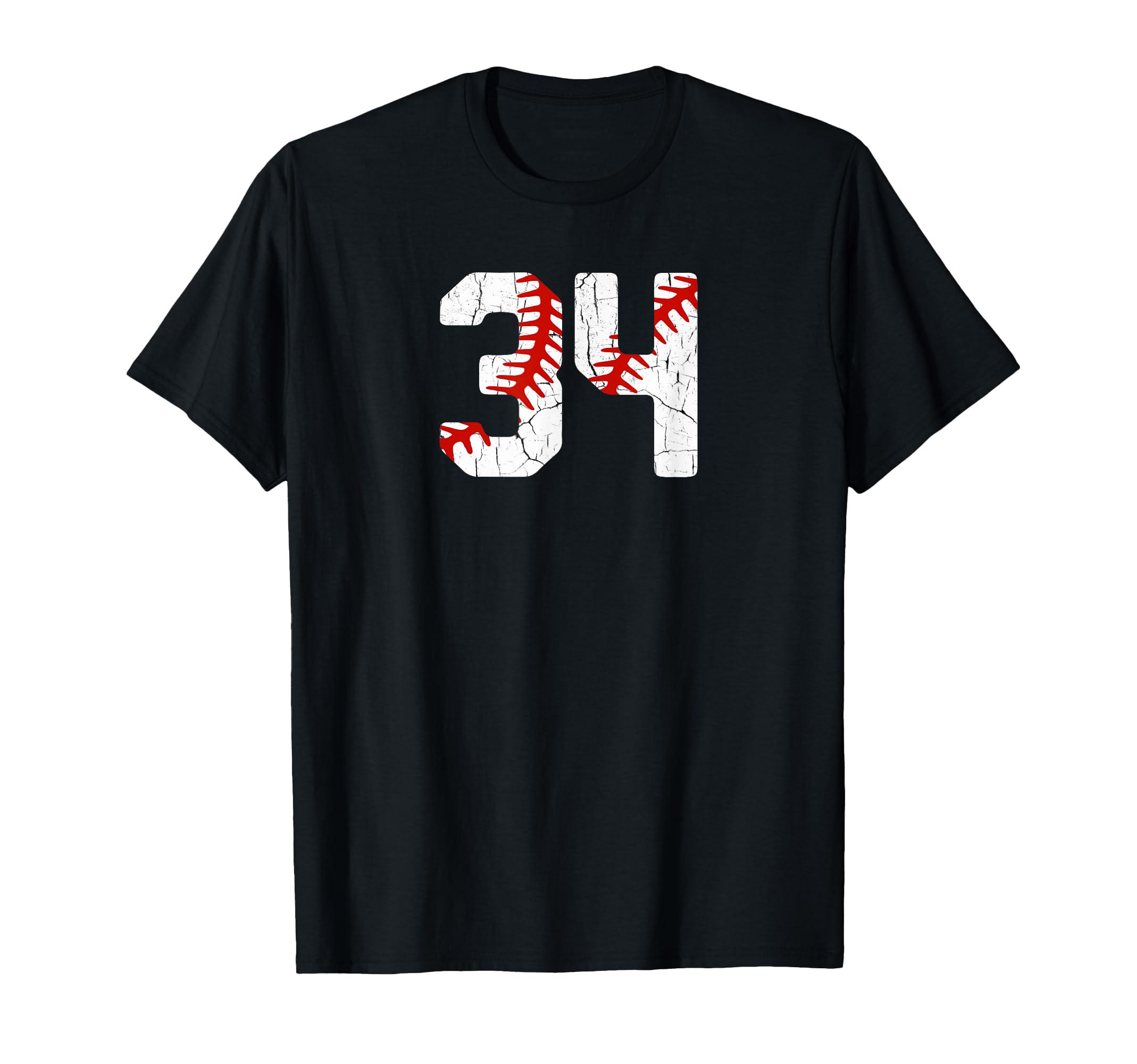 Baseball Player Jersey Number 34 34 T-Shirt - Minimalist Print for Adults - T-Shirt, Sweatshirt, Hoodie
