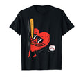 Heart Playing Baseball Valentines T-Shirt - Casual Everyday Wear Men Women - T-Shirt, Sweatshirt, Hoodie