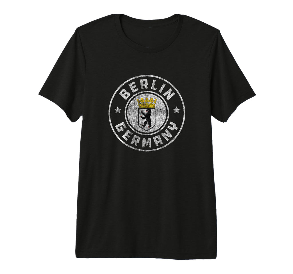 Berlin Germany Distressed Logo Slim Fit T-Shirt - Novelty Apparel Men Women - T-Shirt, Sweatshirt, Hoodie