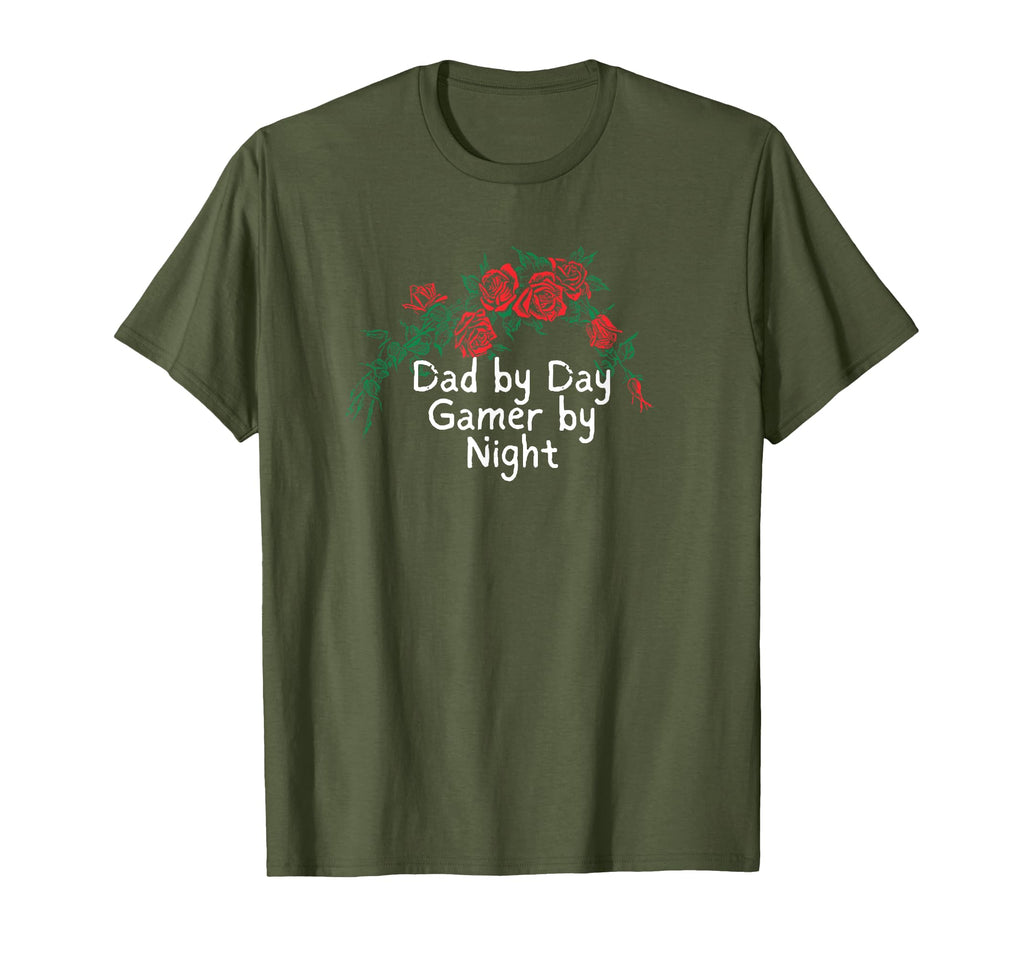 Flowers Red Dad Day Gamer Night T-Shirt - Fun Novelty Design for Adults - T-Shirt, Sweatshirt, Hoodie