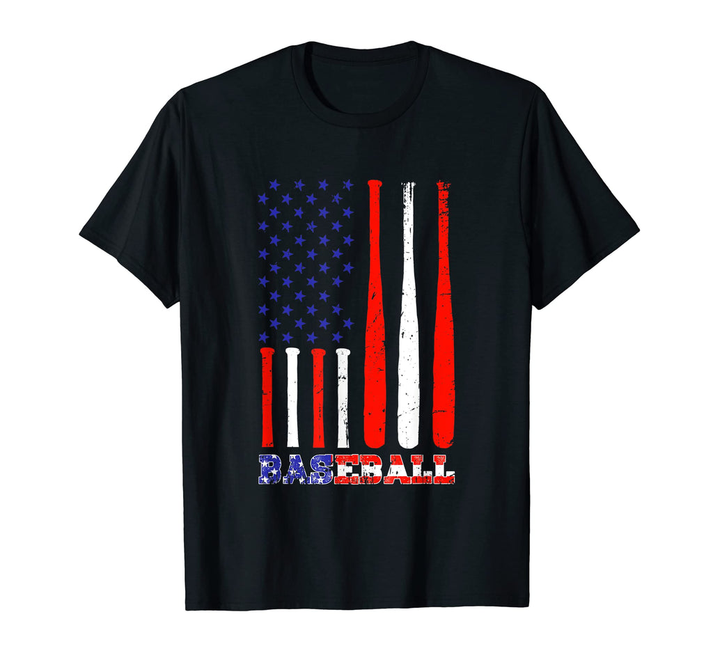 Baseball American Flag Baseball T-Shirt - Aesthetic Graphic for Adults - T-Shirt, Sweatshirt, Hoodie