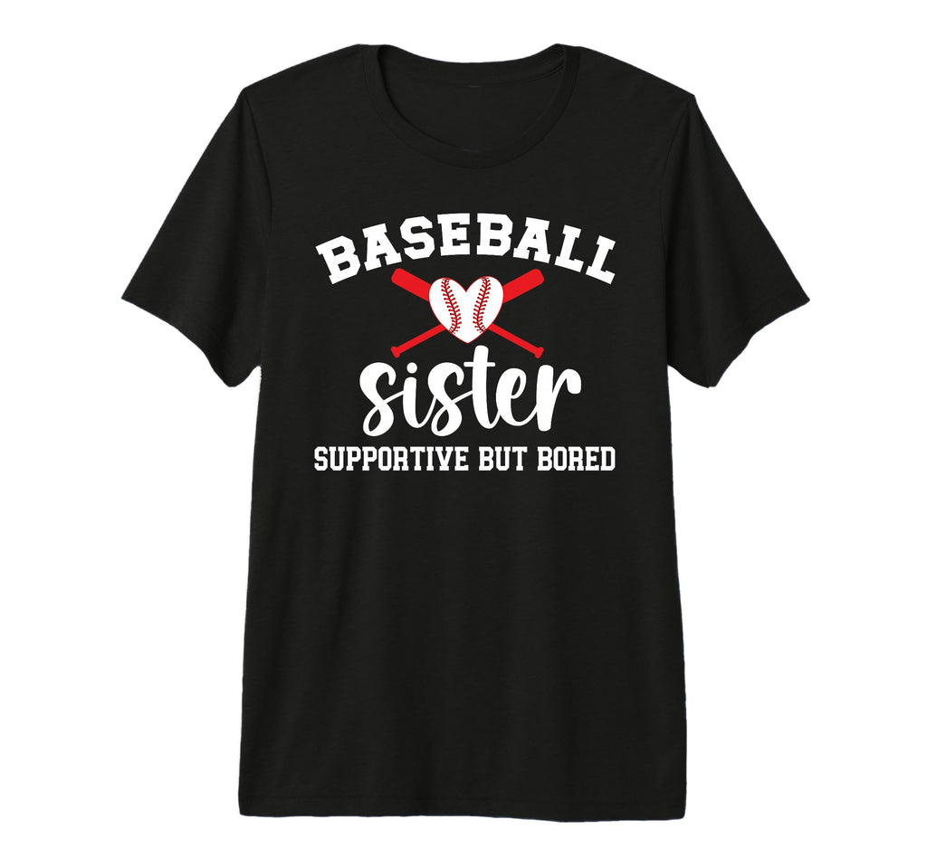 Baseball Sister Supportive Sister T-Shirt - Minimalist Print for Adults - T-Shirt, Sweatshirt, Hoodie