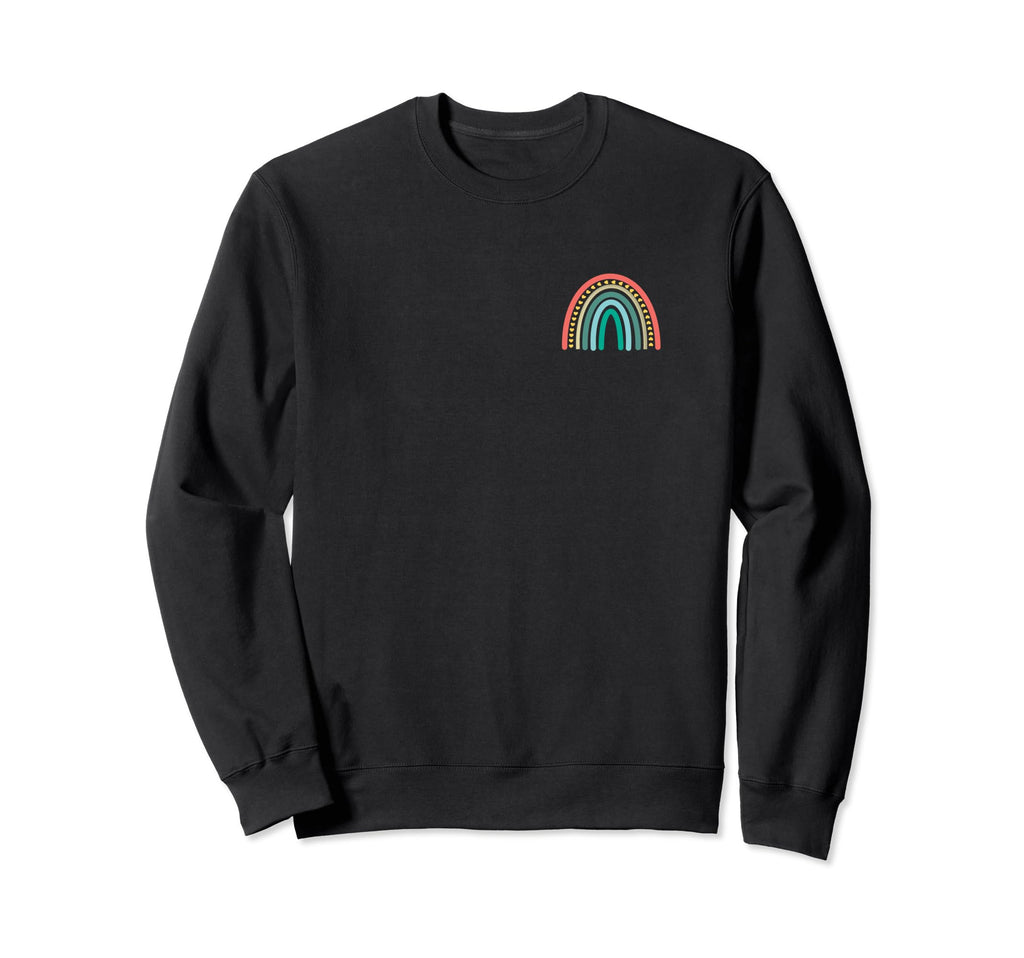 Subtle Boho Rainbow Stripes Sweatshirt - Fun Novelty Design for Adults - T-Shirt, Sweatshirt, Hoodie