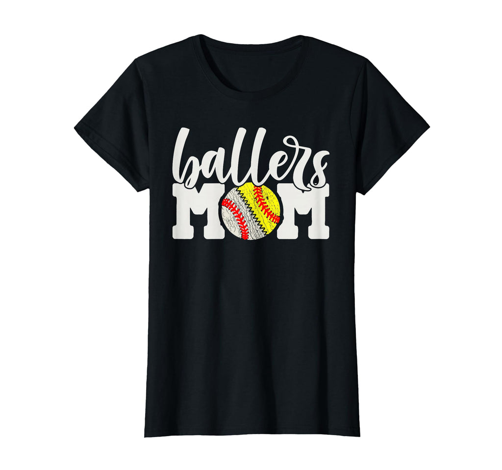 Ballers Mom Gift Baseball Softball Cheer T-Shirt - Custom Art Print Unisex - T-Shirt, Sweatshirt, Hoodie