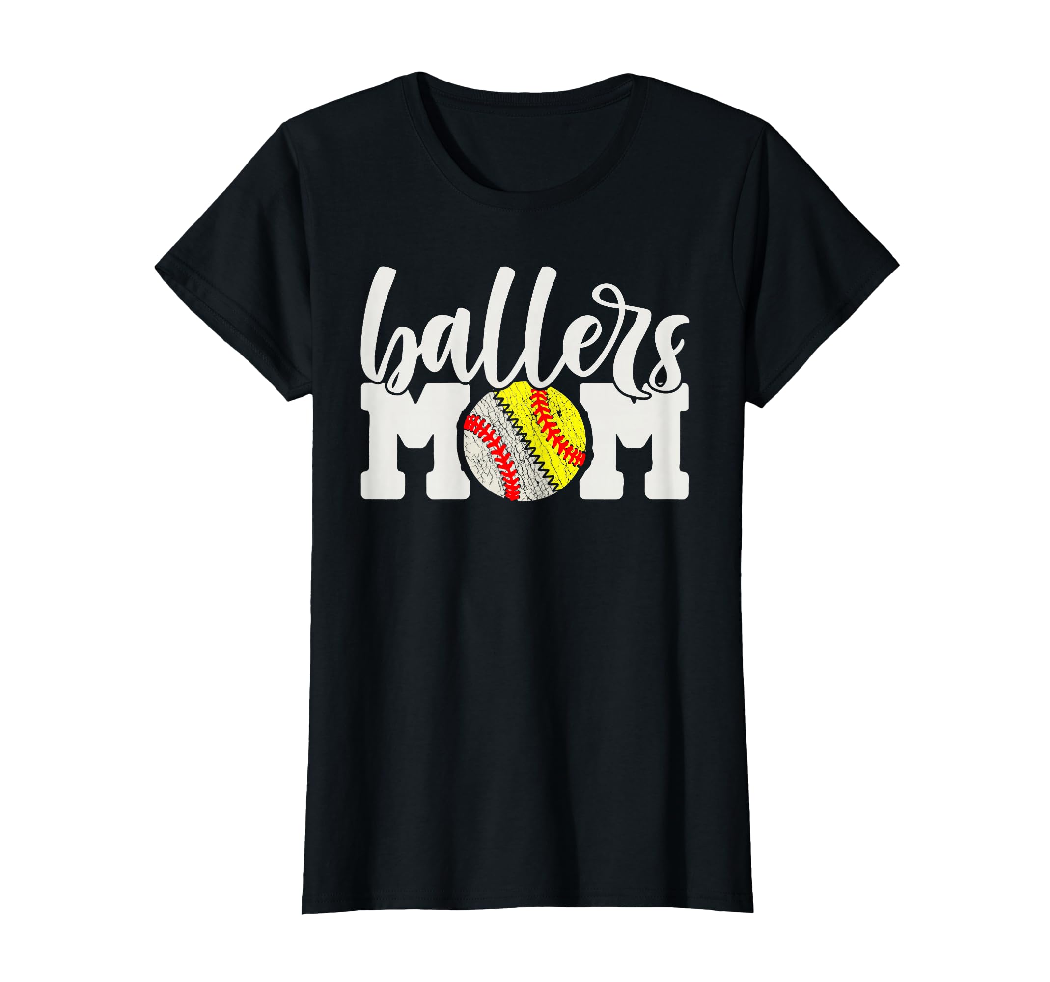 Ballers Mom Gift Baseball Softball Cheer T-Shirt - Custom Art Print Unisex - T-Shirt, Sweatshirt, Hoodie