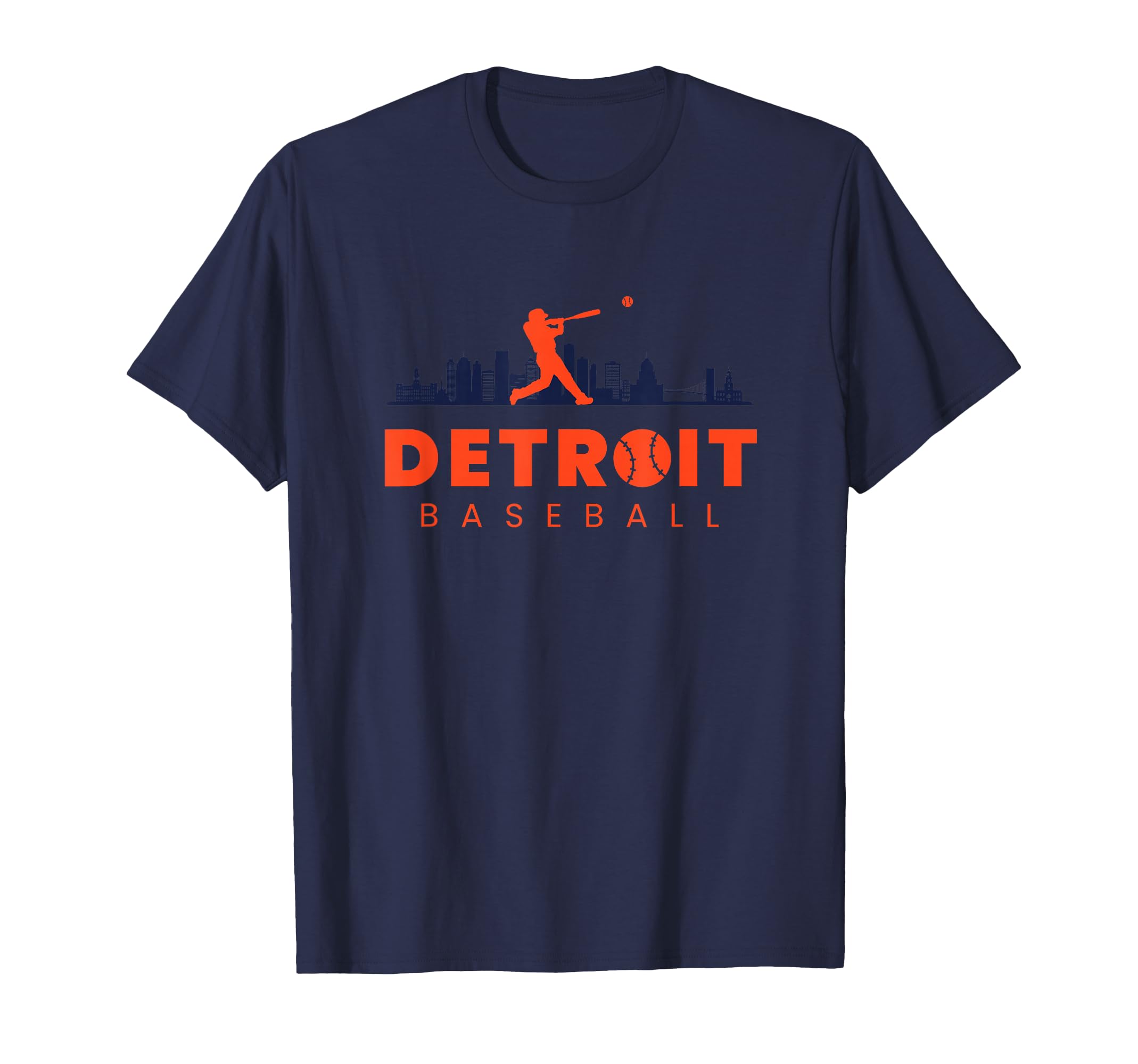 Detroit Baseball Minimalist Baseball T-Shirt - Custom Art Print Unisex - T-Shirt, Sweatshirt, Hoodie