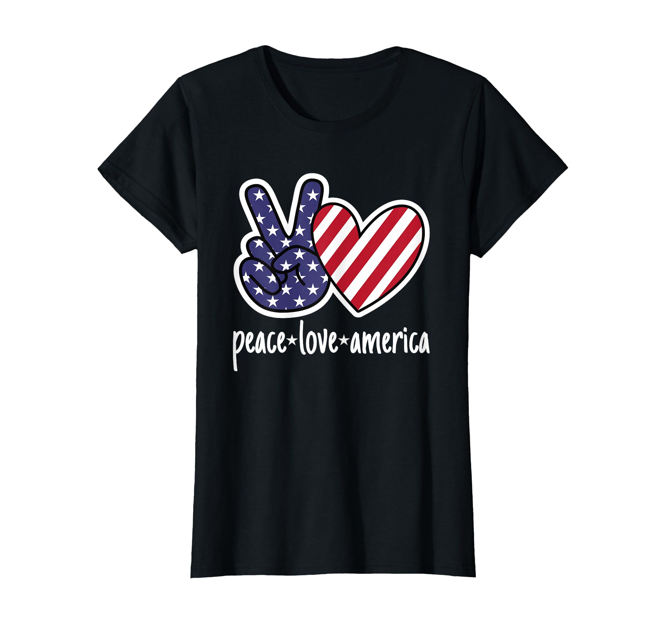 Peace Love America Usa Patriotic 4Th T-Shirt - Novelty Apparel for Adults - T-Shirt, Sweatshirt, Hoodie
