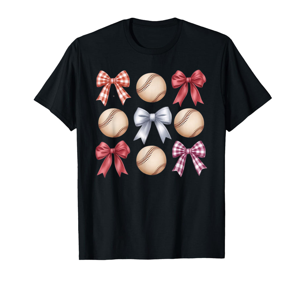 Baseball Coquette Bow Mom Sister T-Shirt - Graphic Print Unisex - T-Shirt, Sweatshirt, Hoodie
