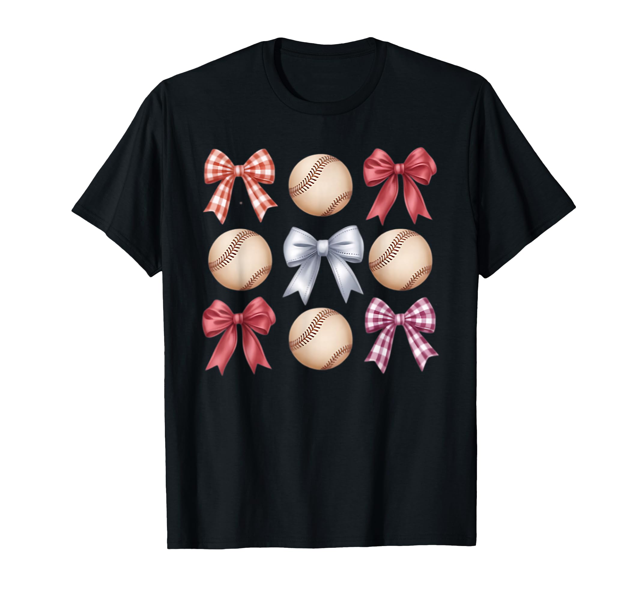 Baseball Coquette Bow Mom Sister T-Shirt - Graphic Print Unisex - T-Shirt, Sweatshirt, Hoodie
