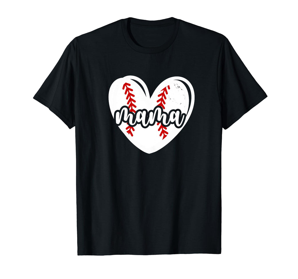 Baseball Mama Heart Baseball Mom T-Shirt - Minimalist Print Unisex - T-Shirt, Sweatshirt, Hoodie