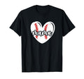 Baseball Mama Heart Baseball Mom T-Shirt - Minimalist Print Unisex - T-Shirt, Sweatshirt, Hoodie