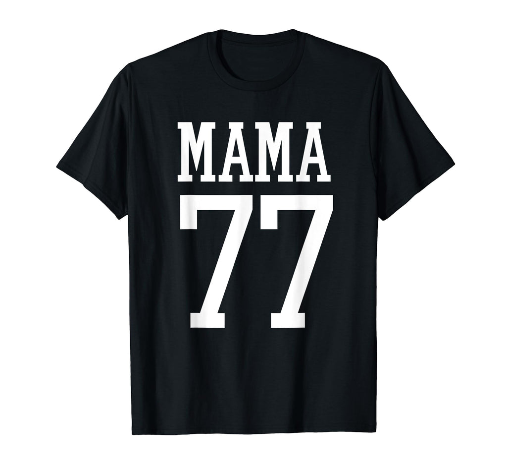 Number 77 Mama Biggest Fan Spirit Wear T-Shirt - Graphic Print for Adults - T-Shirt, Sweatshirt, Hoodie