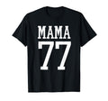 Number 77 Mama Biggest Fan Spirit Wear T-Shirt - Graphic Print for Adults - T-Shirt, Sweatshirt, Hoodie