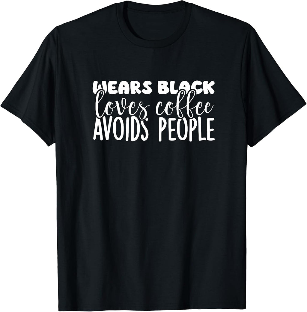 Introvert solitary and coffee lover Wears Black - Adult & Kids T-Shirts, Sweatshirts & Hoodies apparel design preview 1