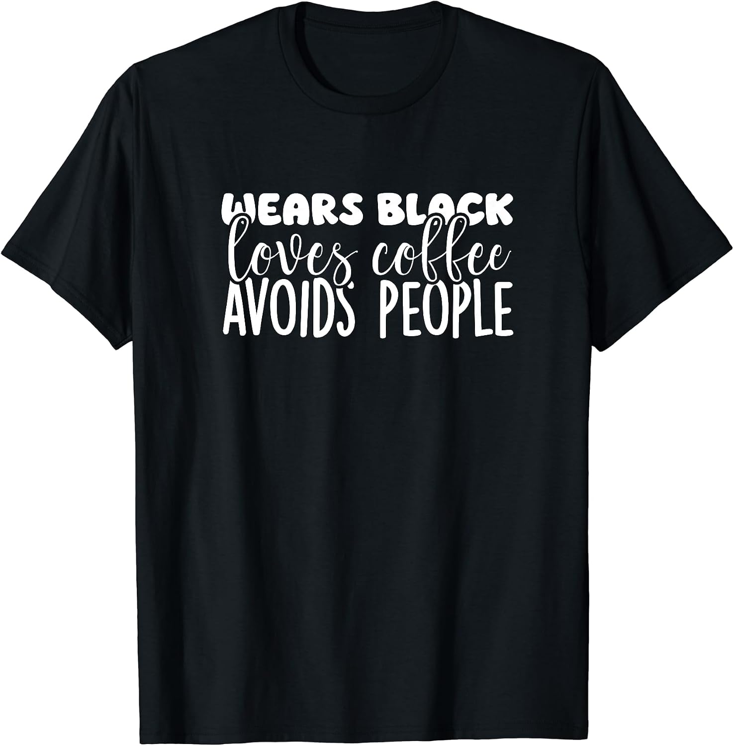 Introvert solitary and coffee lover Wears Black - Adult & Kids T-Shirts, Sweatshirts & Hoodies apparel design preview 1