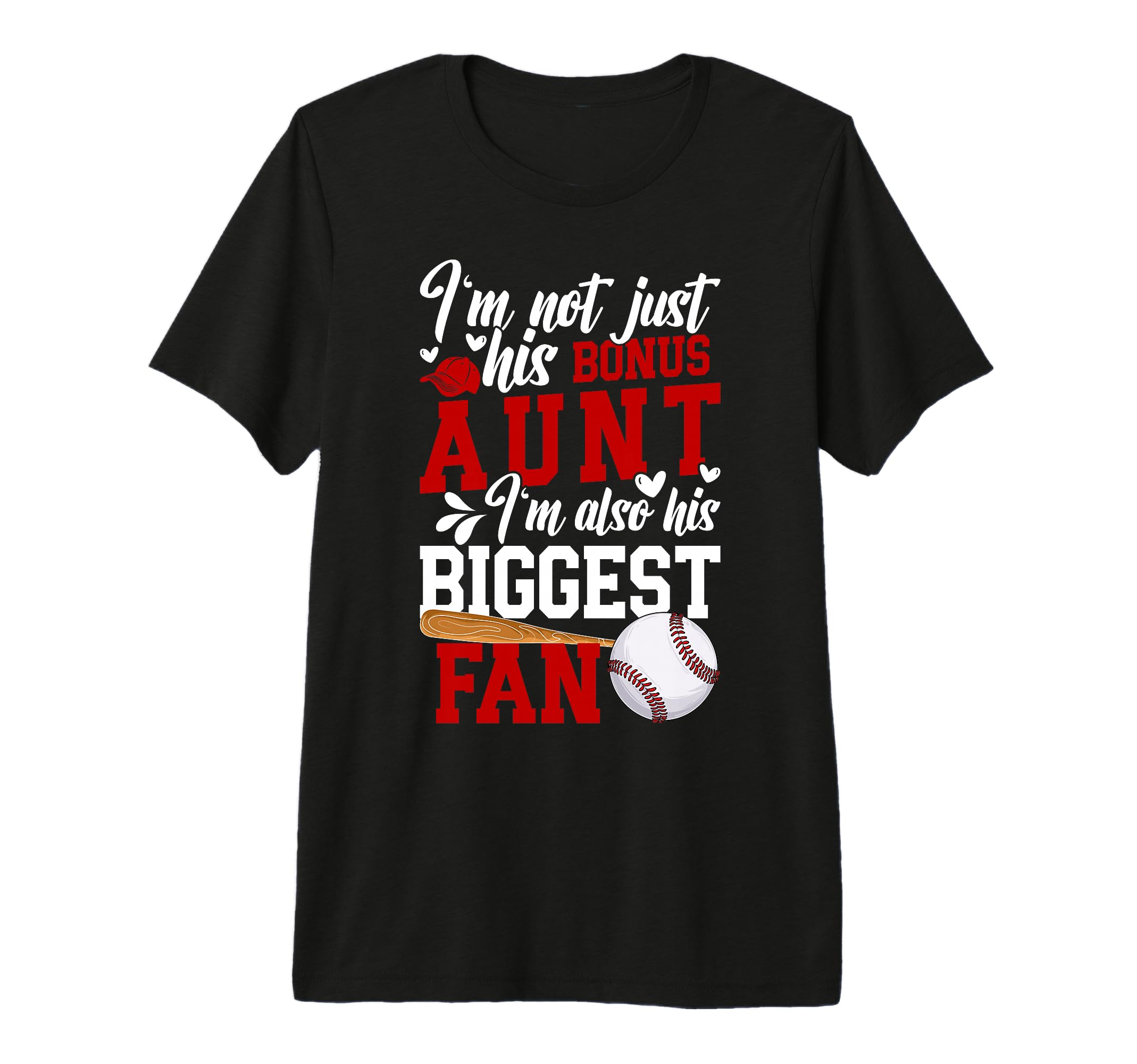 Biggest Fan Baseball Bonus Aunt T-Shirt - Minimalist Print Men Women - T-Shirt, Sweatshirt, Hoodie