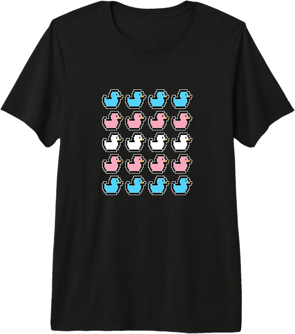 Rubber Ducks Pixel Art LGBT Transgender Trans - Adult & Kids T-Shirts, Sweatshirts & Hoodies apparel design preview 1