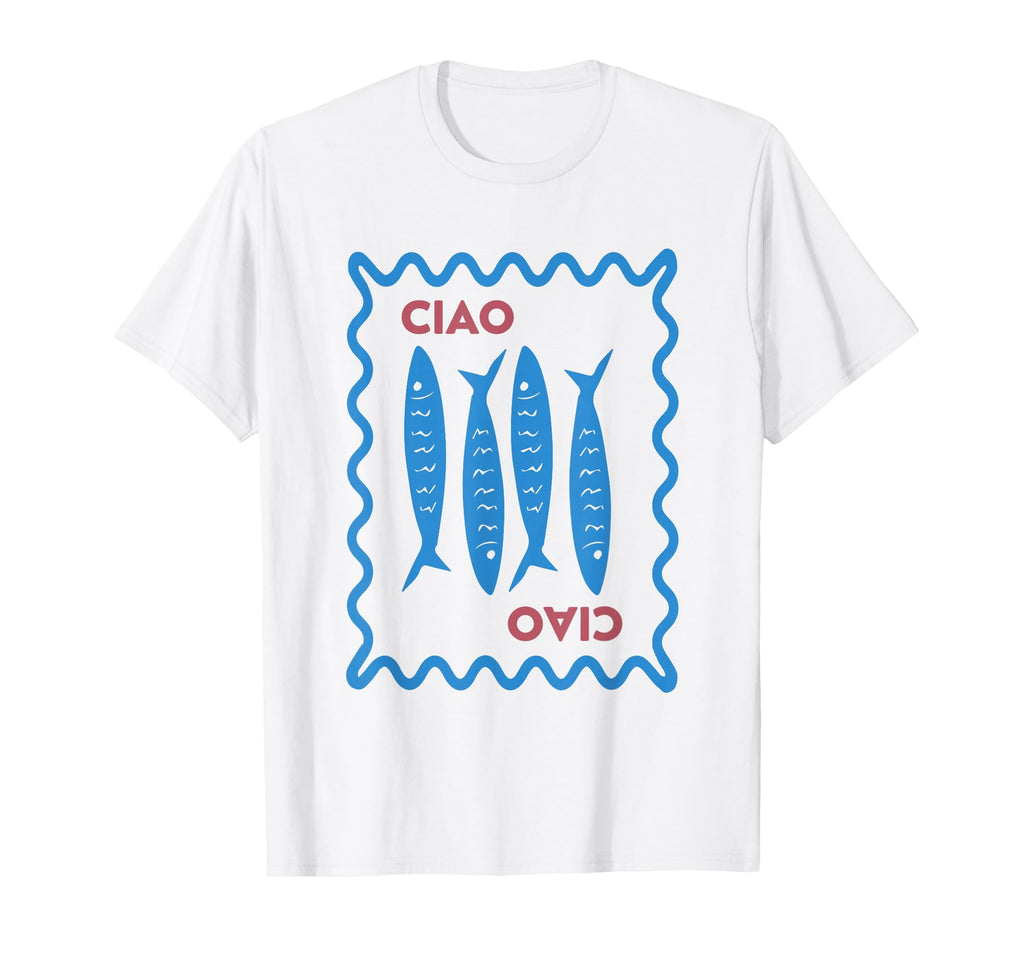 Italian Ciao Sardine Chinoiserie Summer T-Shirt - Novelty Apparel Unisex - T-Shirt, Sweatshirt, Hoodie