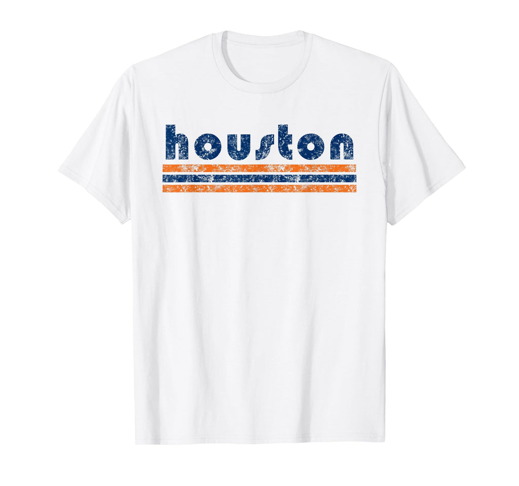 Houston Texas Three Stripe Weathered T-Shirt - Trendy Graphic Unisex - T-Shirt, Sweatshirt, Hoodie