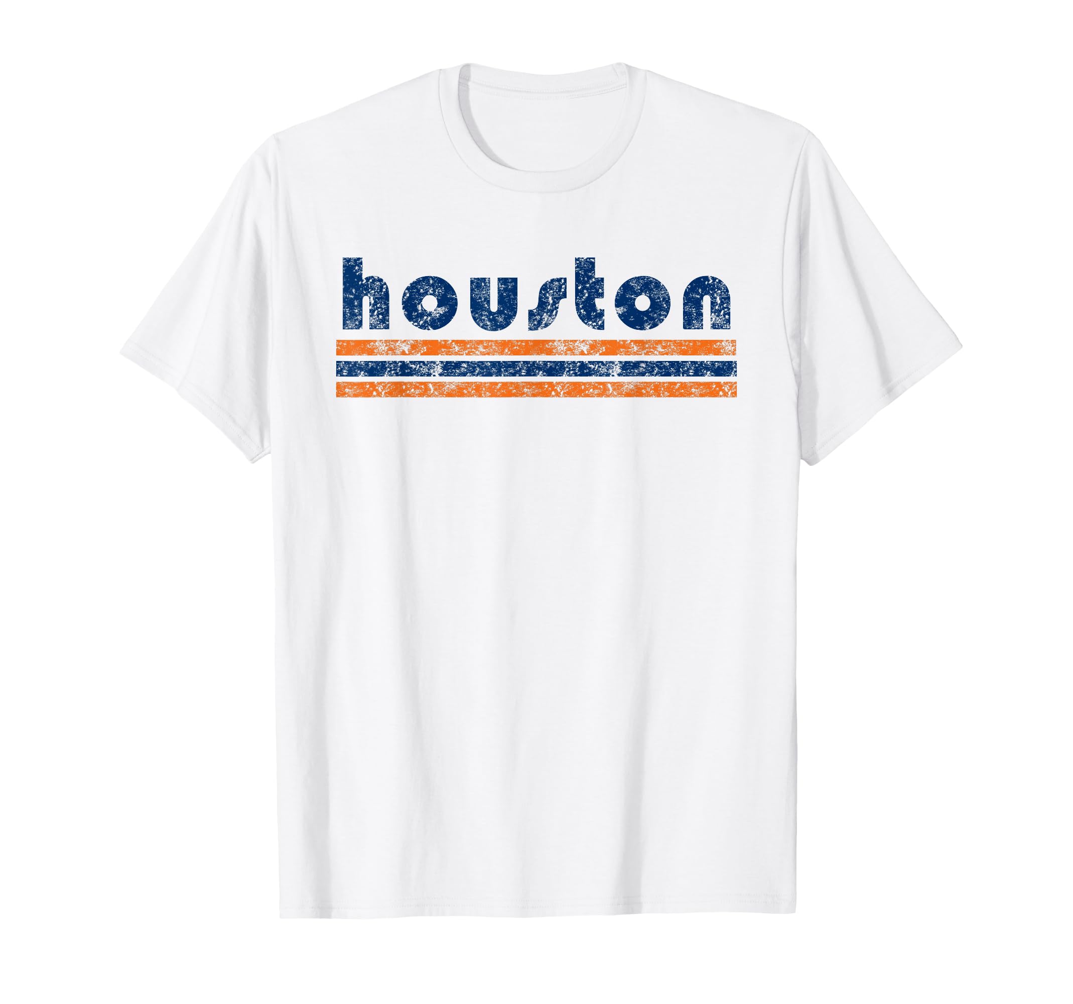 Houston Texas Three Stripe Weathered T-Shirt - Trendy Graphic Unisex - T-Shirt, Sweatshirt, Hoodie