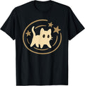 Vintage Y2K Creepy Cute Cat with Stars Graphic - Adult & Kids T-Shirts, Sweatshirts & Hoodies apparel design preview 1