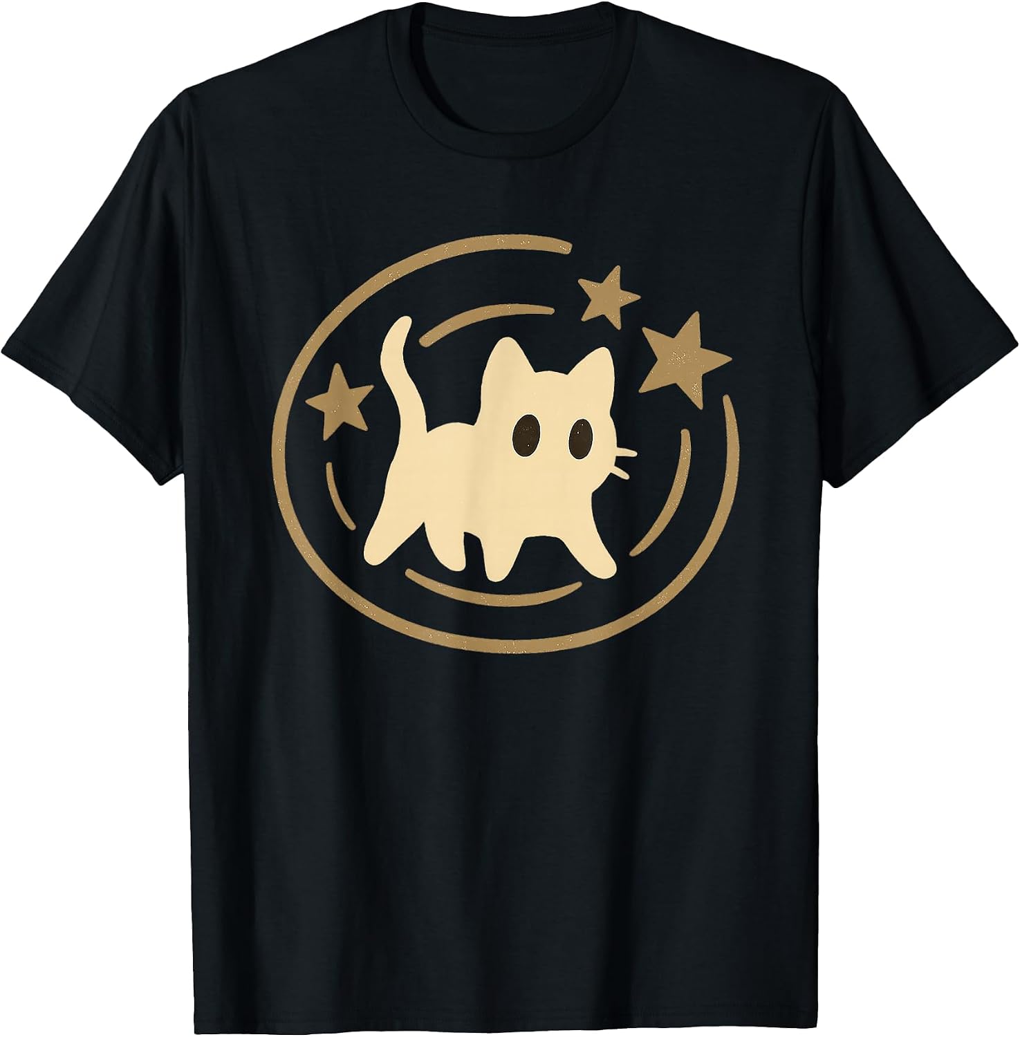 Vintage Y2K Creepy Cute Cat with Stars Graphic - Adult & Kids T-Shirts, Sweatshirts & Hoodies apparel design preview 1
