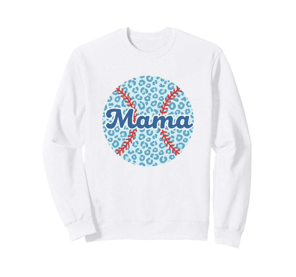 Mama Leopard Baseball Mom Circle Sweatshirt - Trendy Graphic Men Women - T-Shirt, Sweatshirt, Hoodie