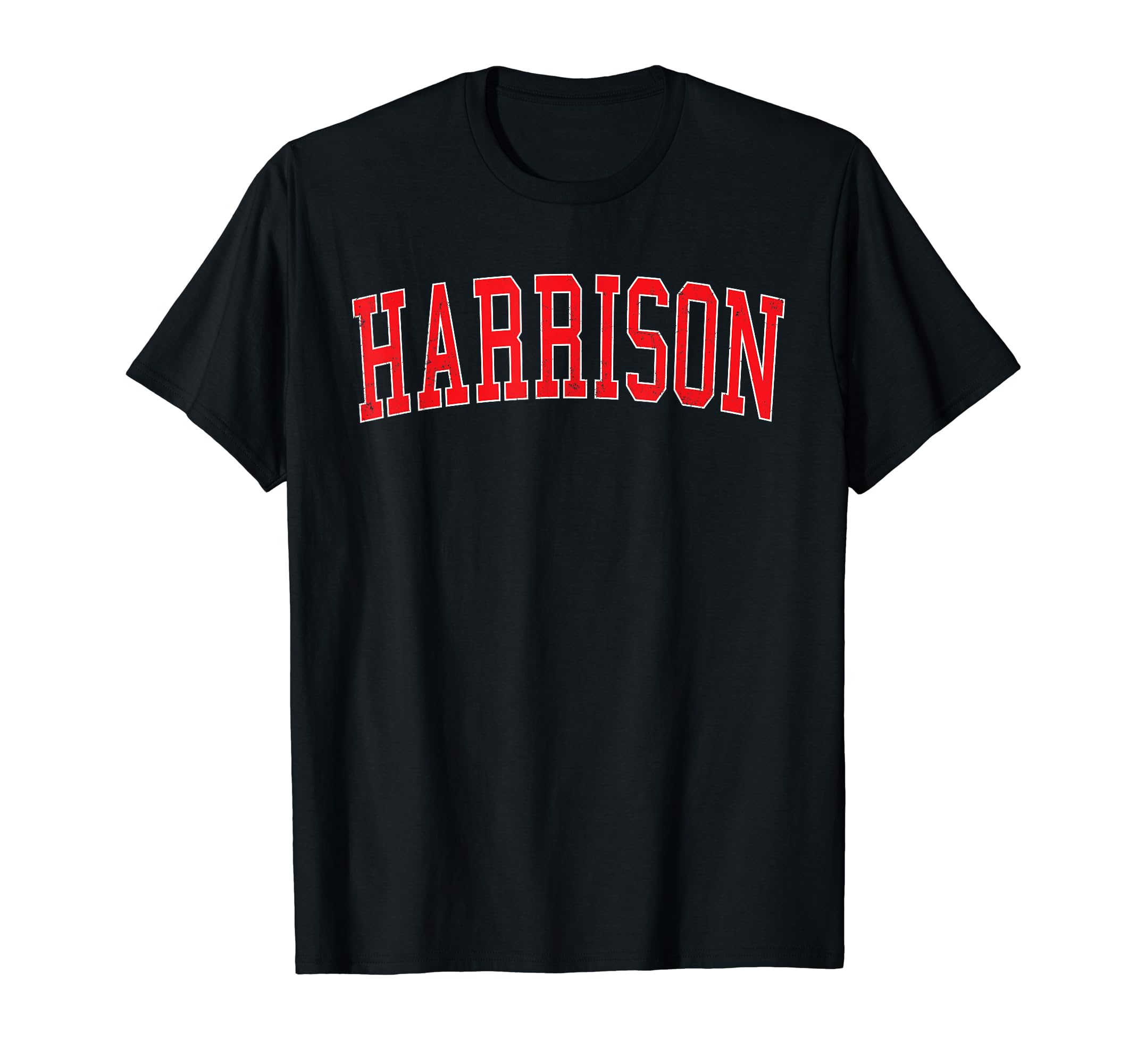 Harrison Ar Distressed Red Varsity T-Shirt - Fun Novelty Design Men Women - T-Shirt, Sweatshirt, Hoodie
