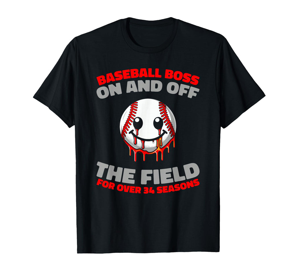 34 Years Old Baseballer Baseball Team T-Shirt - Unique Graphic Unisex - T-Shirt, Sweatshirt, Hoodie