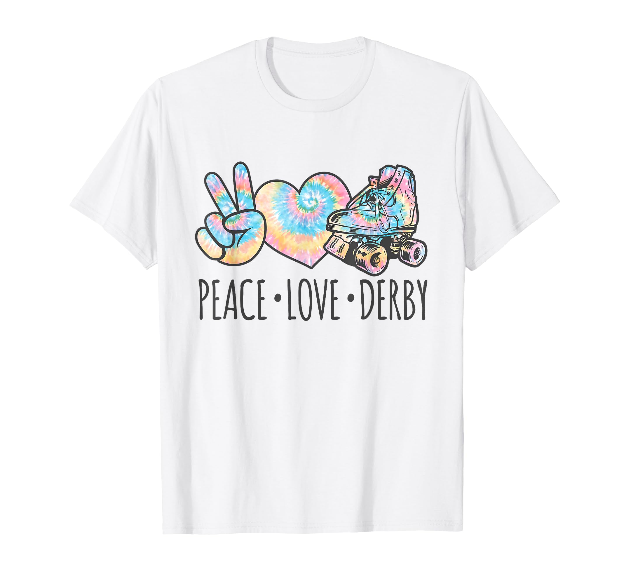 Tie Dye Roller Skating Teen Peace T-Shirt - Casual Everyday Wear Men Women - T-Shirt, Sweatshirt, Hoodie