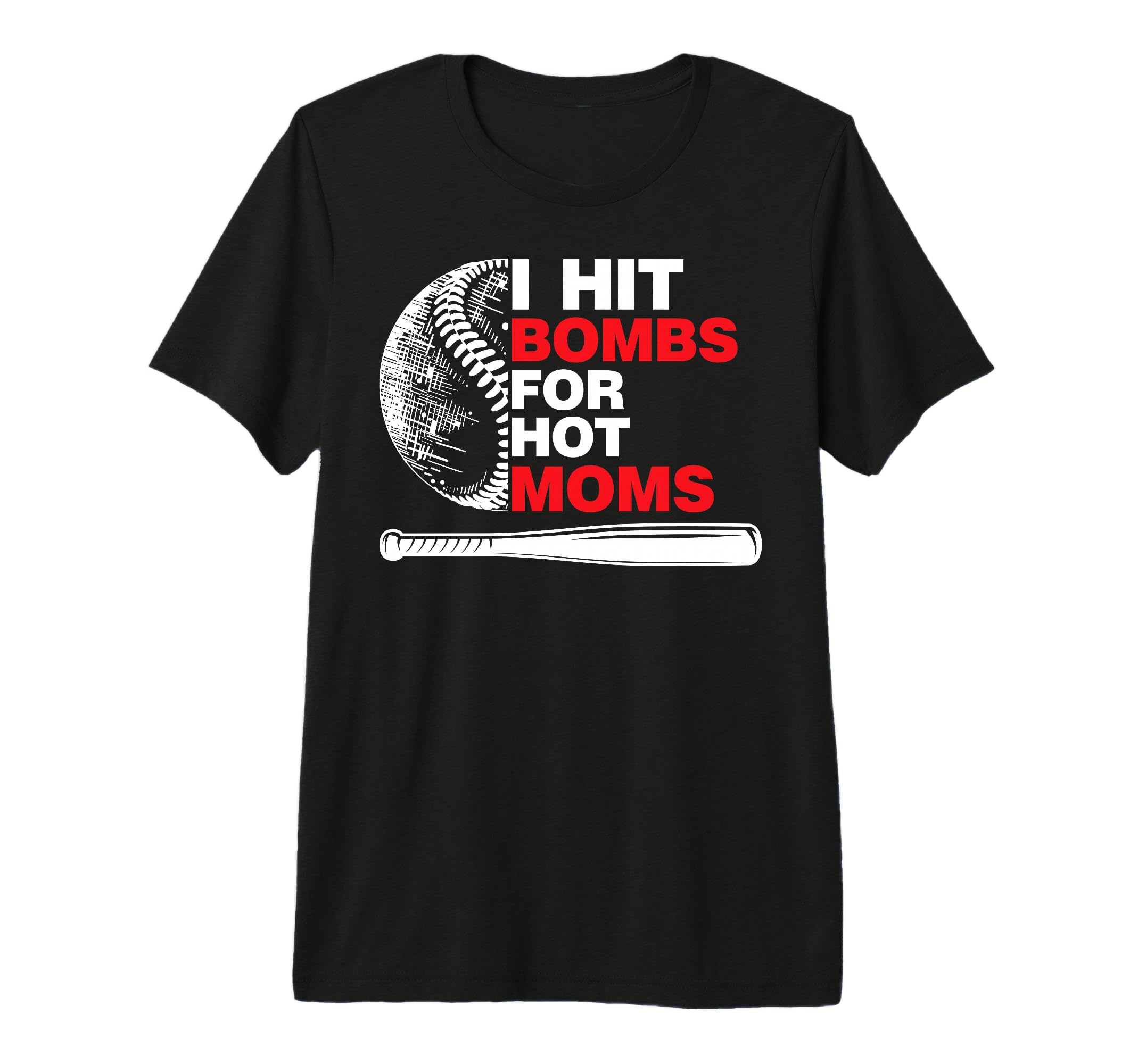 Funny Baseball I Hit Bombs Hot Moms Tri T-Shirt - Aesthetic Graphic Unisex - T-Shirt, Sweatshirt, Hoodie