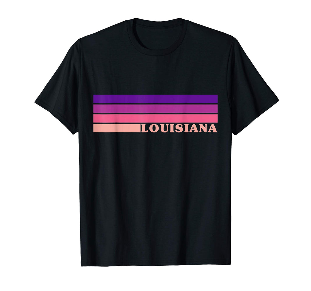 State Louisiana Colorful 70S Stripes T-Shirt - Graphic Print Men Women - T-Shirt, Sweatshirt, Hoodie