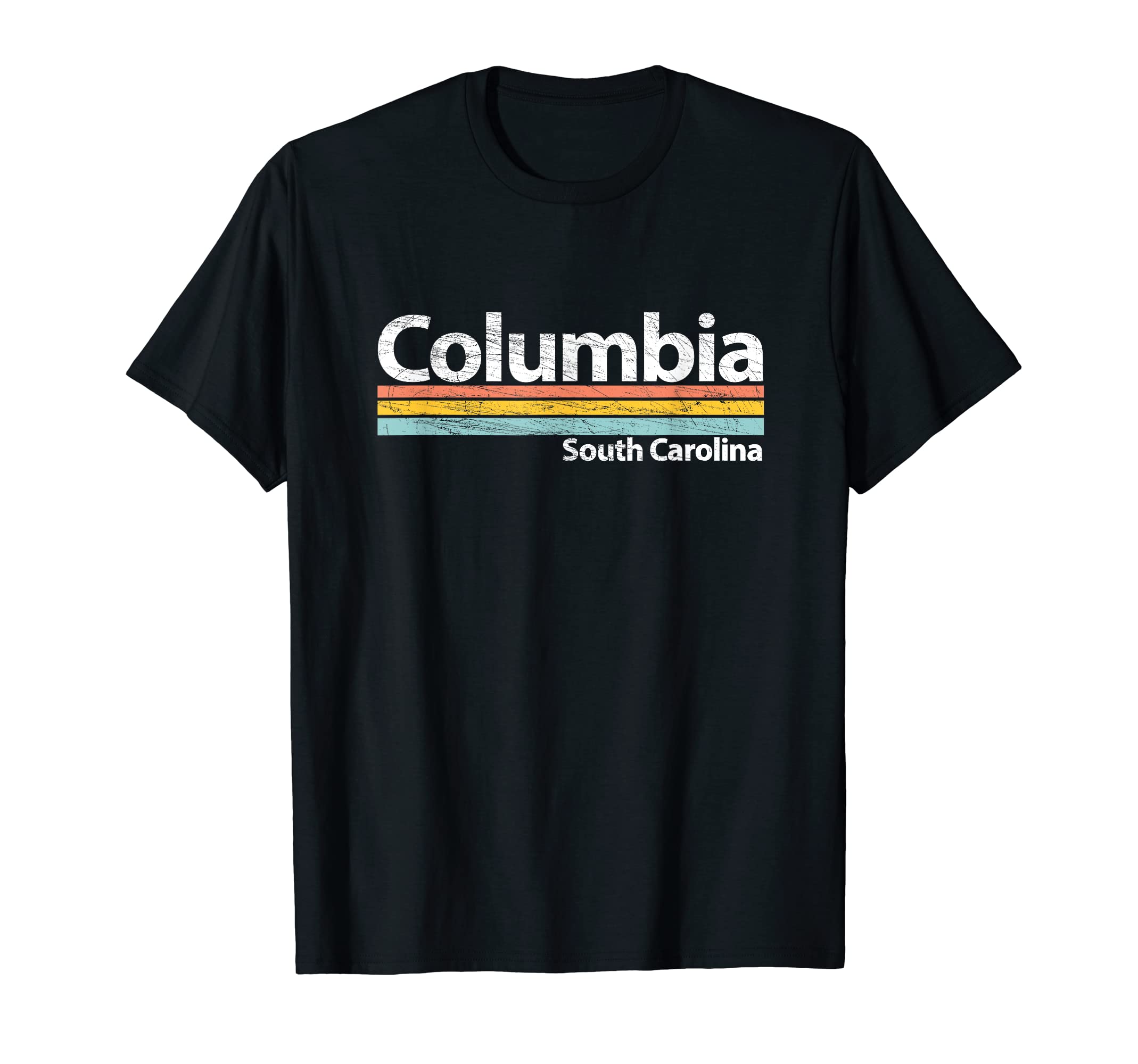 Columbia South Carolina Worn Stripes T-Shirt - Minimalist Print for Adults - T-Shirt, Sweatshirt, Hoodie