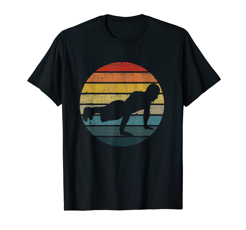 Push Ups Silhouette Distressed Sunset T-Shirt - Trendy Graphic Unisex - T-Shirt, Sweatshirt, Hoodie