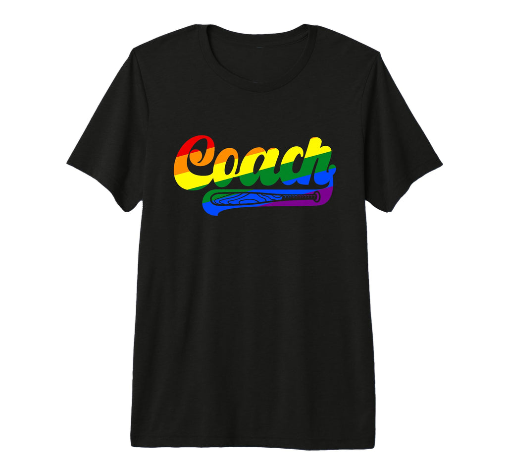 Coach Rainbow Baseball Coach Sport Athlete T-Shirt - Unique Graphic Unisex - T-Shirt, Sweatshirt, Hoodie