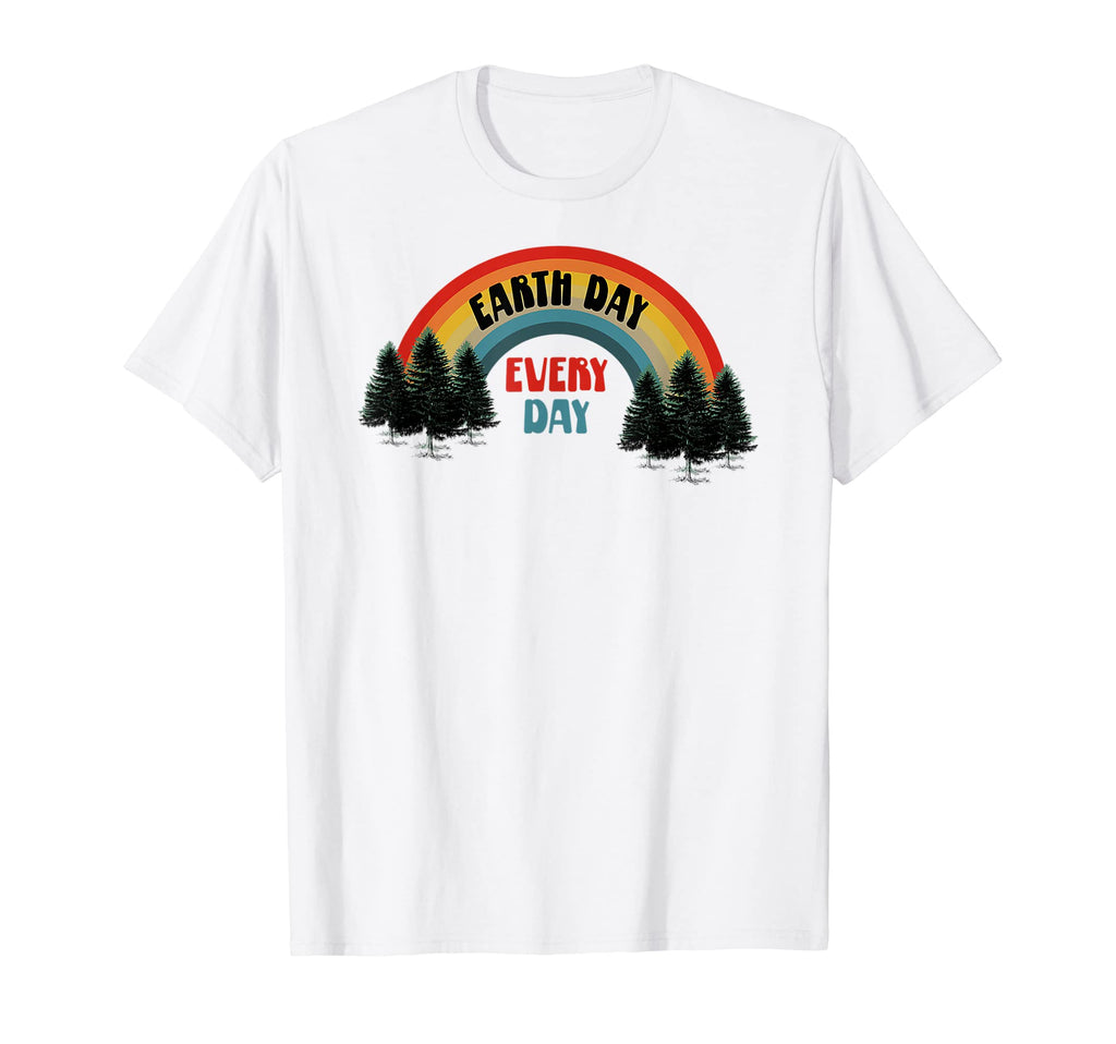 Earth Day Everyday Rainbow Pine Trees T-Shirt - Casual Everyday Wear Unisex - T-Shirt, Sweatshirt, Hoodie