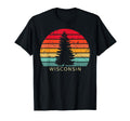 Wisconsin State Home Black Sunset Pine T-Shirt - Trendy Graphic for Adults - T-Shirt, Sweatshirt, Hoodie