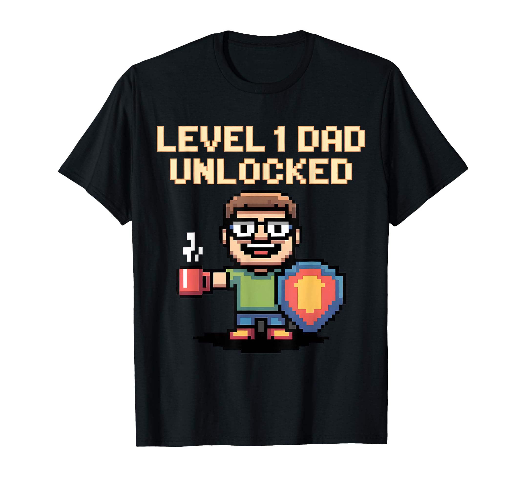 Level 1 Dad Unlocked Gamer Fathers Day T-Shirt - Trendy Graphic for Adults - T-Shirt, Sweatshirt, Hoodie