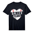 Aunt Baseball Shirts Baller Auntie T-Shirt - Unique Graphic Men Women - T-Shirt, Sweatshirt, Hoodie