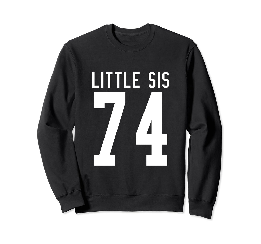 Number 74 Little Sis Biggest Fan Sweatshirt - Custom Art Print for Adults - T-Shirt, Sweatshirt, Hoodie