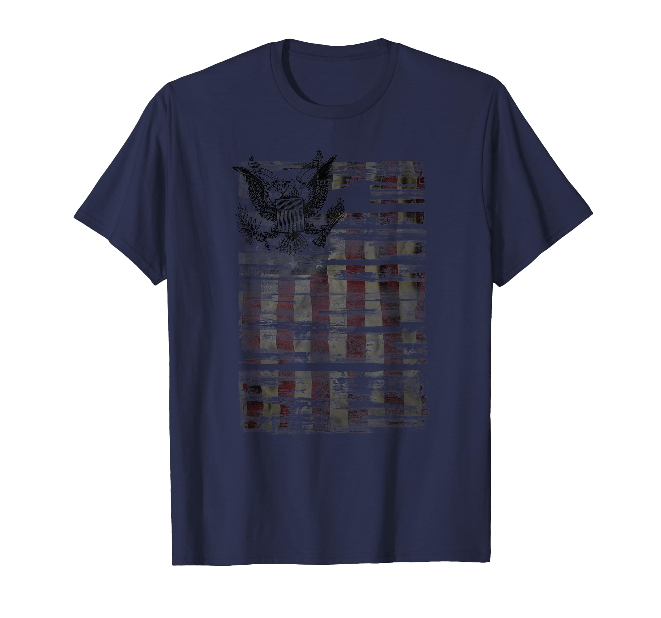 Distressed Edgy American Flag Eagle T-Shirt - Minimalist Print Men Women - T-Shirt, Sweatshirt, Hoodie