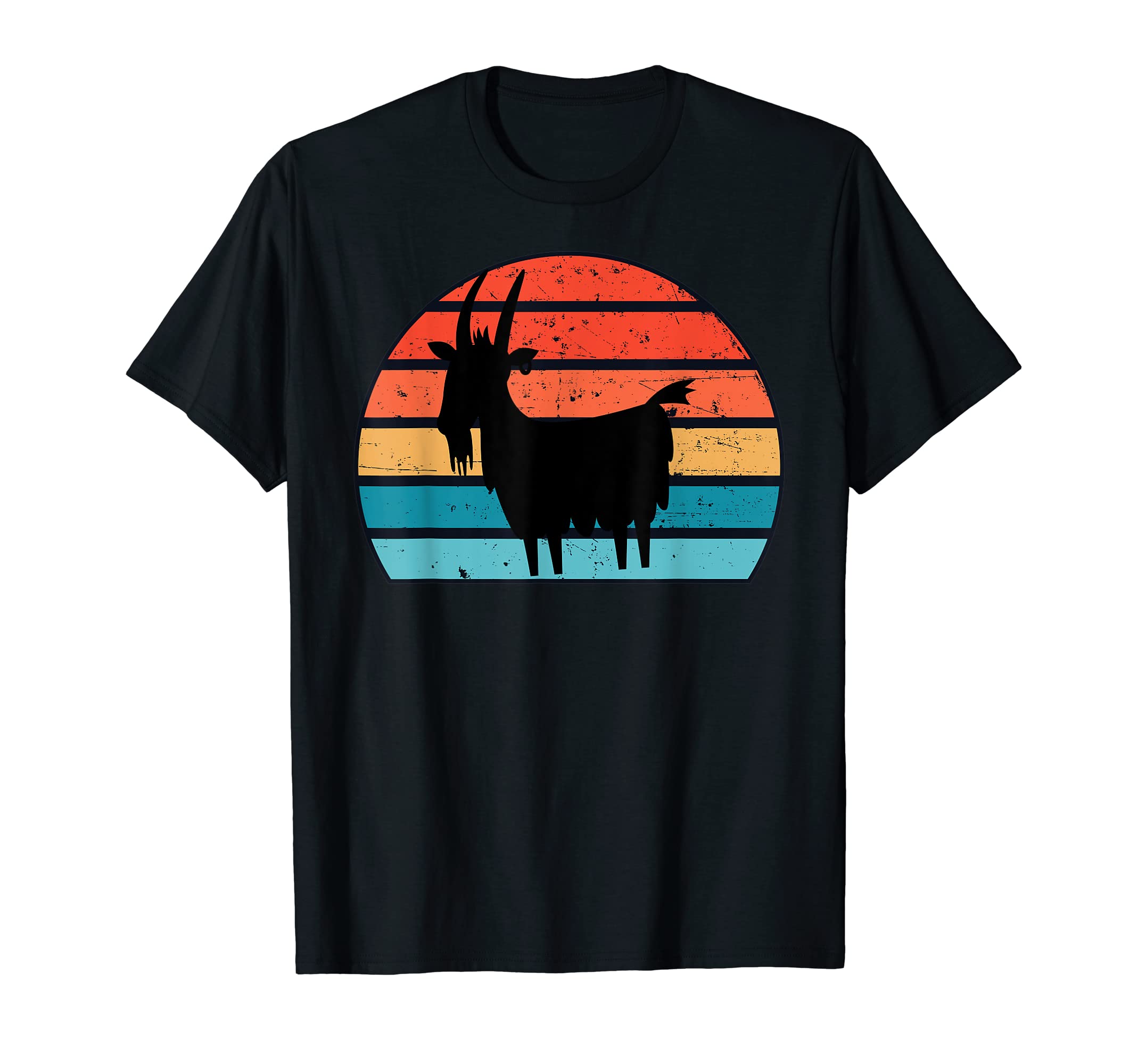 Goat Animal Silhouette Image 70S T-Shirt - Unique Graphic Men Women - T-Shirt, Sweatshirt, Hoodie