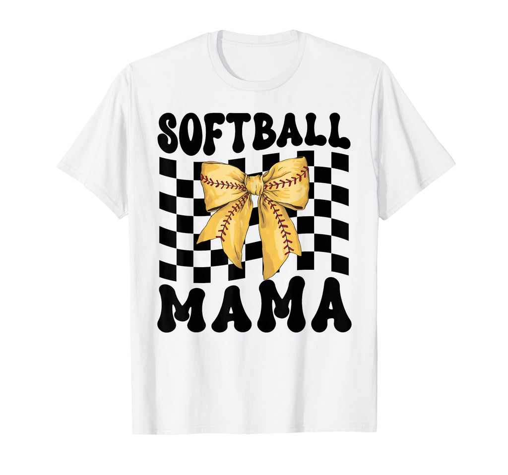 Softball Mama Coquette Bow Game Day Funny T-Shirt - Trendy Graphic Unisex - T-Shirt, Sweatshirt, Hoodie