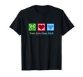 Peace Love Cross Stitch Heart T-Shirt - Minimalist Print Men Women - T-Shirt, Sweatshirt, Hoodie