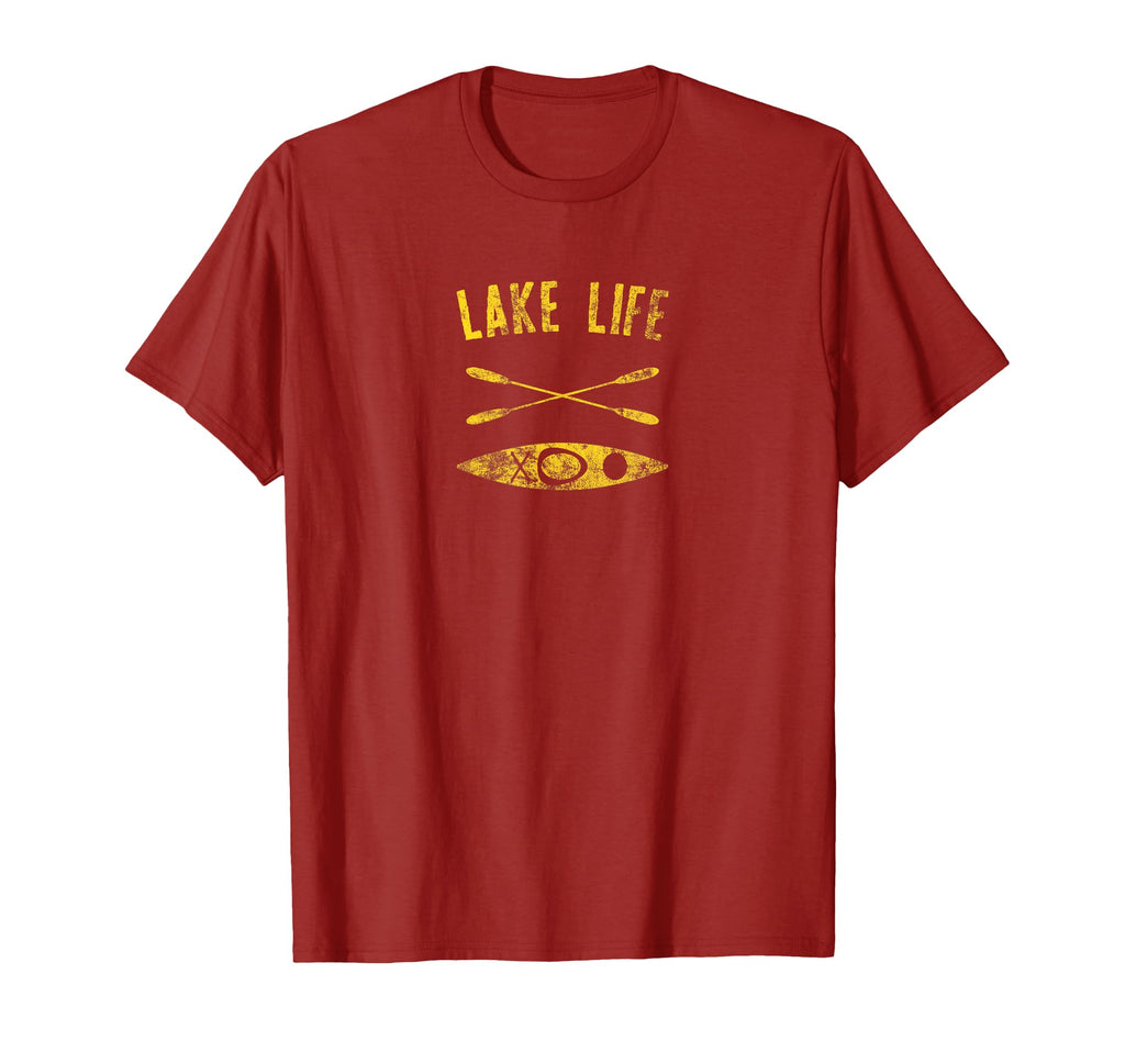 Lake Life Boater And Kayak Distressed T-Shirt - Novelty Apparel Men Women - T-Shirt, Sweatshirt, Hoodie