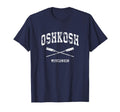 Oshkosh Wisconsin Nautical Crossed Oars T-Shirt - Fun Novelty Design Unisex - T-Shirt, Sweatshirt, Hoodie