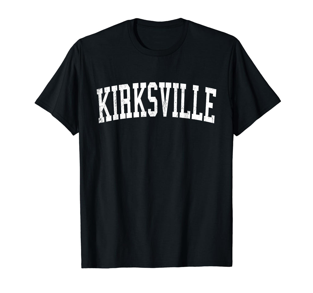 Kirksville Mo Distressed White Varsity T-Shirt - Trendy Graphic for Adults - T-Shirt, Sweatshirt, Hoodie