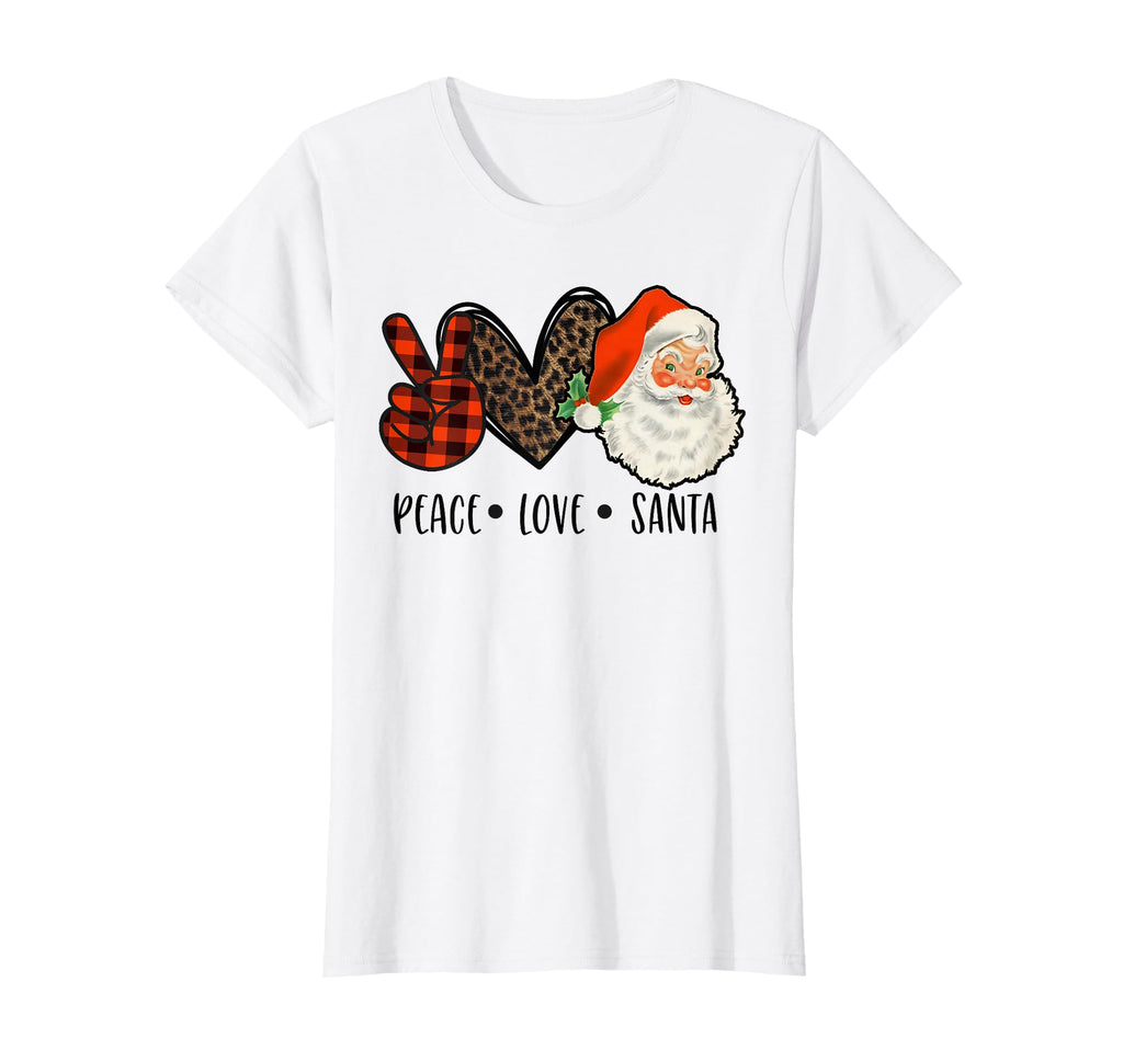 Gift Wife Teen Peace Love Santa T-Shirt - Novelty Apparel for Adults - T-Shirt, Sweatshirt, Hoodie