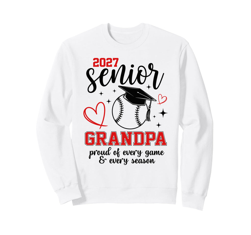 2027 Senior Baseball Grandpa Proud Sweatshirt - Custom Art Print Men Women - T-Shirt, Sweatshirt, Hoodie