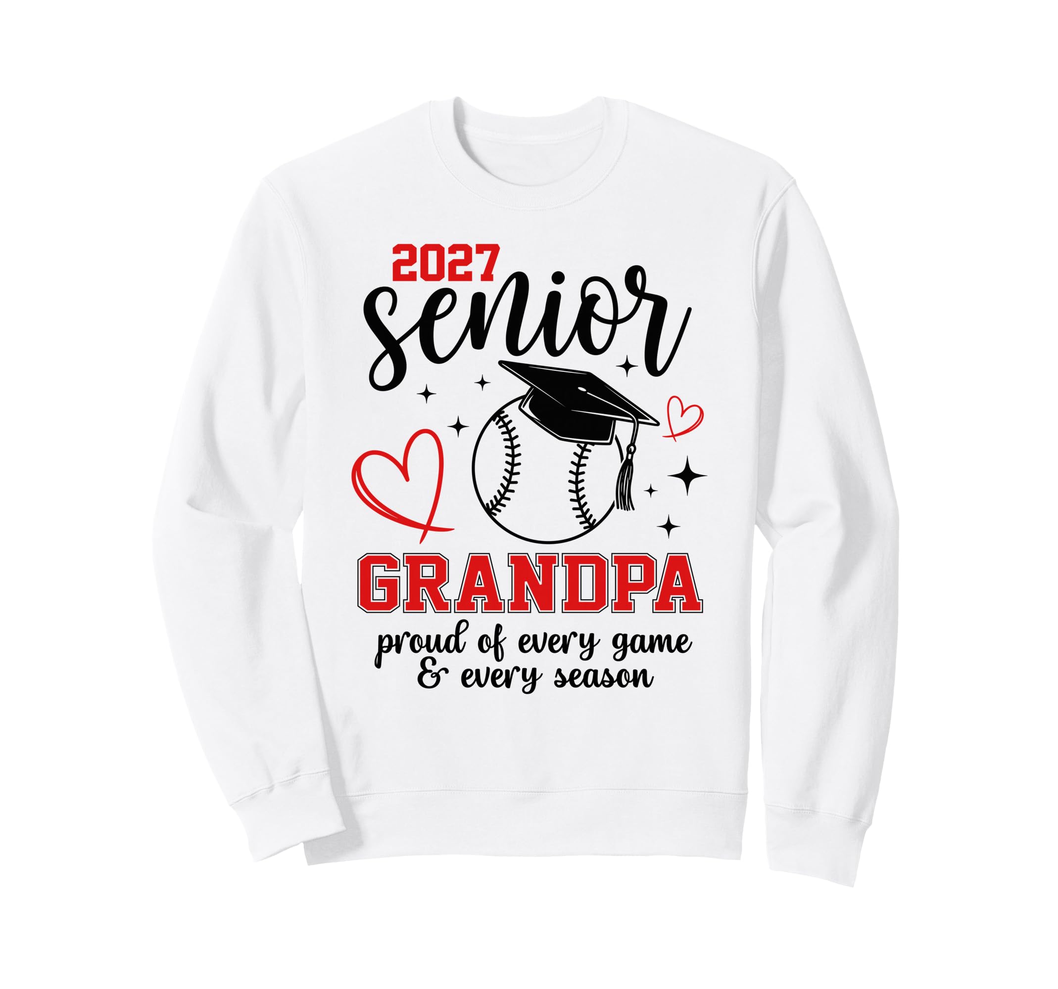 2027 Senior Baseball Grandpa Proud Sweatshirt - Custom Art Print Men Women - T-Shirt, Sweatshirt, Hoodie